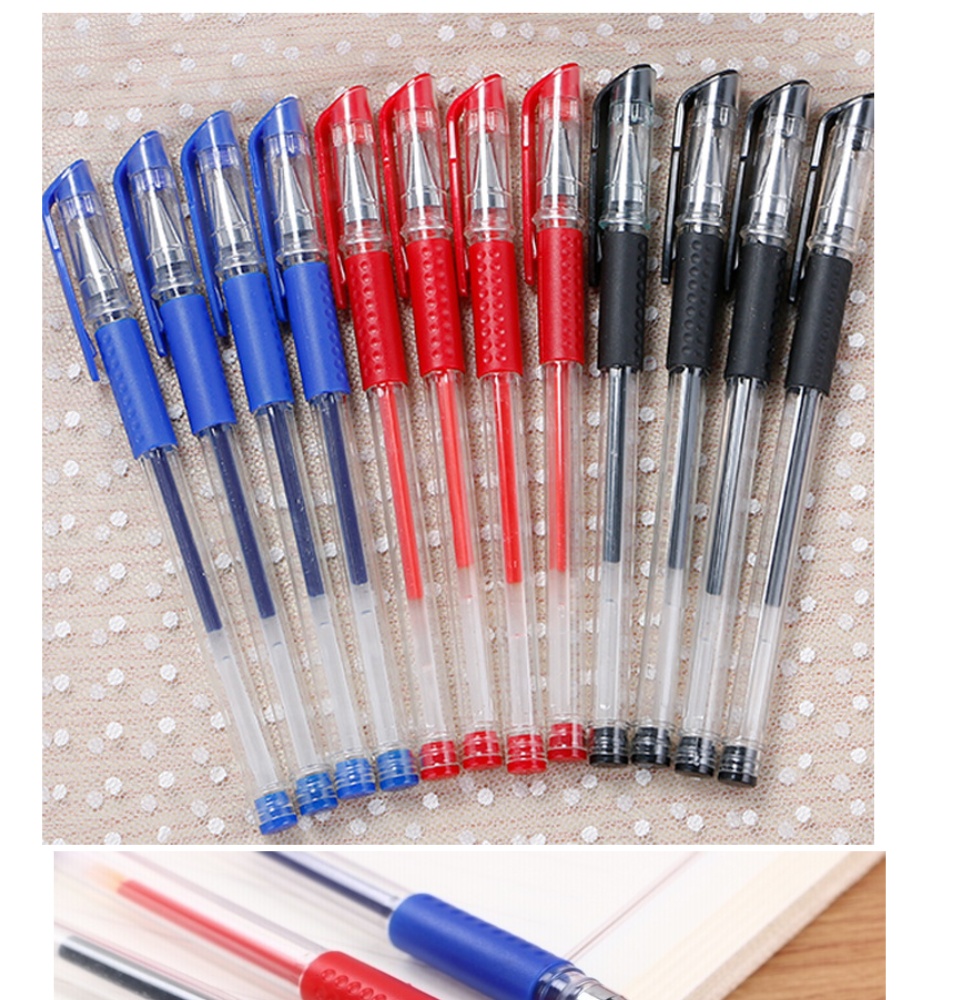 มุมมองเพิ่มเติมของสินค้า Handyshop ปากกา หมึกเจล แพ็ค มี 3 สี ให้เลือก น้ำเงิน แดง ดำ 0.5 mm หัวกระสุน เปลี่ยนไส้ได้