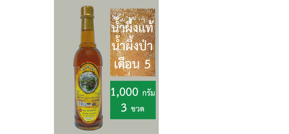 ลองดูภาพสินค้า [น้ำผึ้งแท้ 3 ขวด] Pure Honey น้ำผึ้งป่าเดือน 5 น้ำผึ้งธรรมชาติ ✨(ขวดพลาสติก)✨