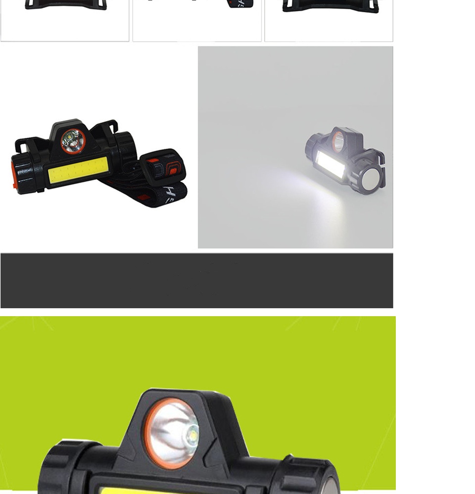 มุมมองเพิ่มเติมของสินค้า ไฟหน้า LED มัลติฟังก์ชั่น USB ที่แข็งแกร่งแสงชาร์จไฟฉุกเฉินกลางแจ้งติดหัวไฟฉายกันน้ำซังพร้อมแม่เหล็ก