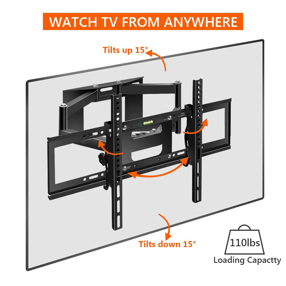 Full Motion TV Wall Mount Bracket Tilt Flat Screen 32 37 42 46 50 55 60 LED LCD