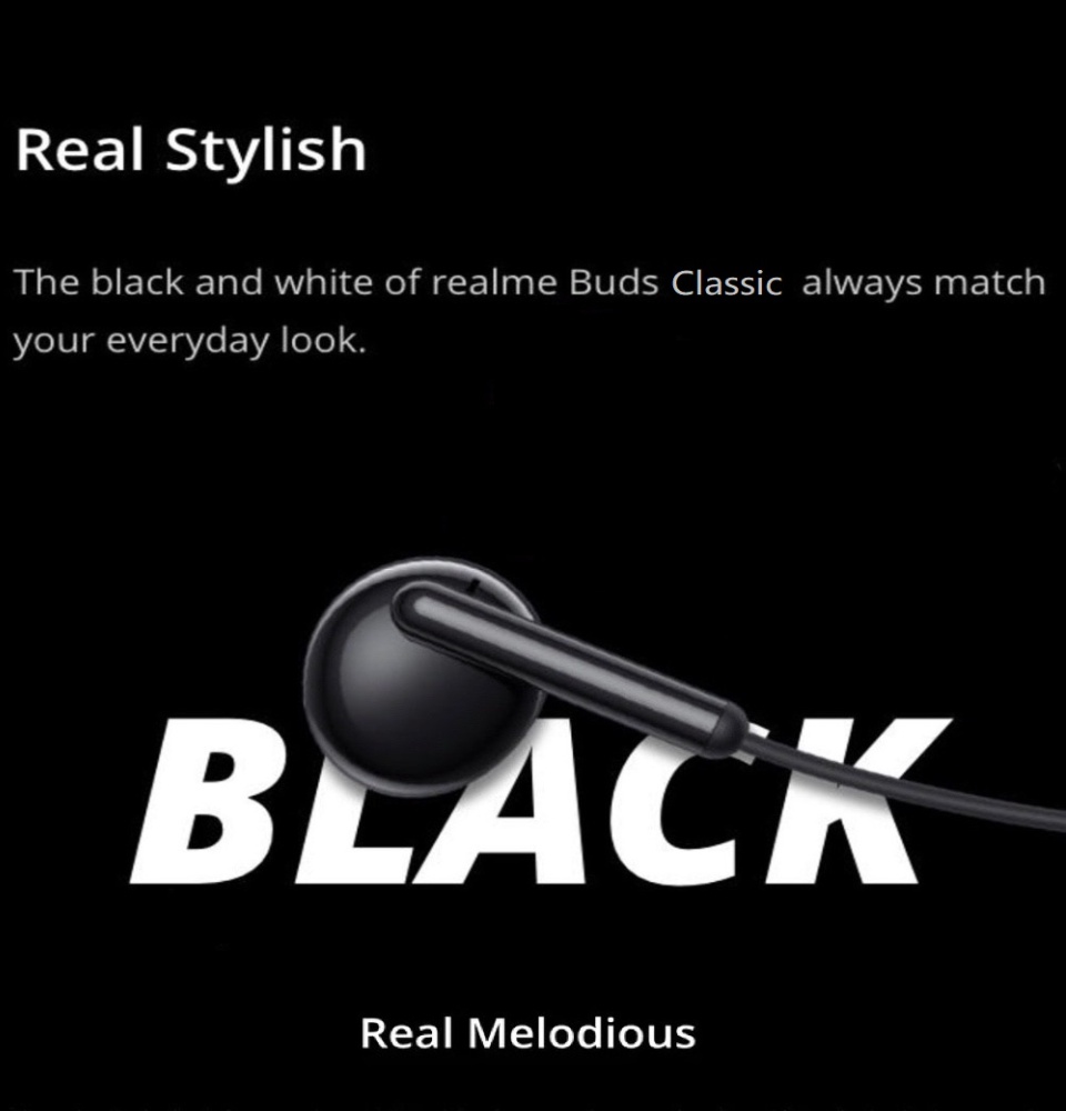 รายละเอียดเพิ่มเติมเกี่ยวกับ หูฟังRealme เรียวมี Realme Buds Classic ของแท้ เสียงดี ช่องเสียบแบบ 3.5 mm Jack รับประกัน1ปี BY GEMMOBILE