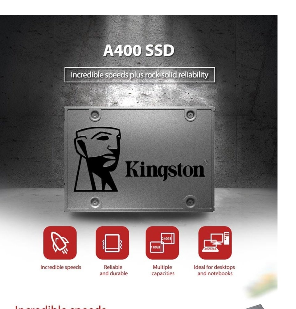 ภาพประกอบของ Kingston SSD Kingston A400 120GB 2.5  SATA3 (SA400S37/120G)