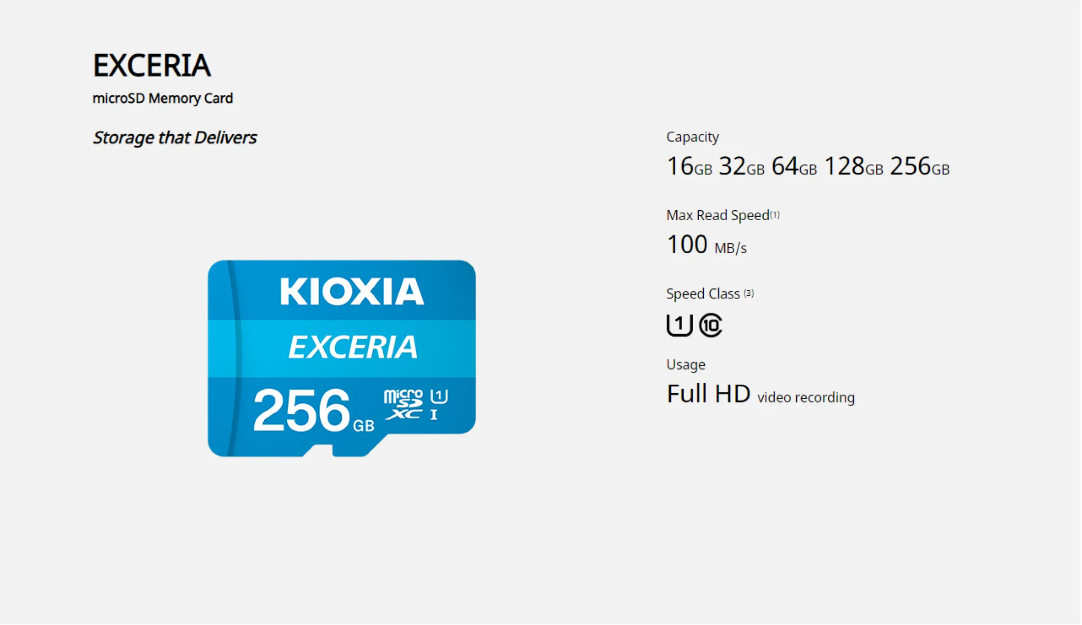 Kioxia 64GB microSD Exceria Flash Memory Card w/Adapter U1 R100 C10 Full HD High Read Speed 100MB/s LMEX1L064GG2 