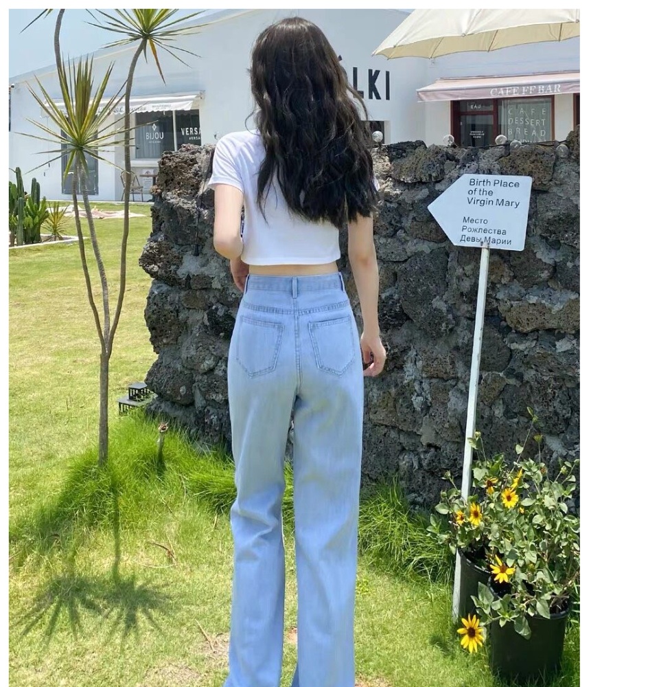 รูปภาพรายละเอียดของ Jeans กางเกงยีนส์ ผญ2022retro net red high waist large pocket wide leg straight pants tideกางเกงยีนส์  ผู้หญิงใหม่กางเกงย้อนยุคตาข่ายสีแดงเอวสูงกระเป๋าขนาดใหญ่ขากว้างก