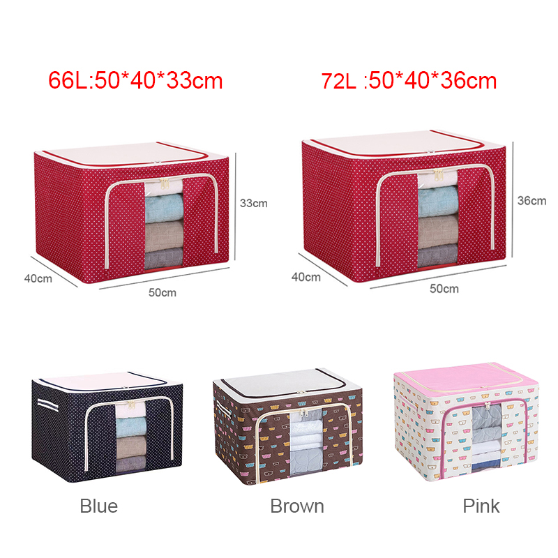 ภาพประกอบของ กล่องพับได้ กล่องผ้า พับได้ กล่องอเนกประสงค์ กล่องเก็บของ ผ้ากันน้ำ โครงเหล็กด้านใน ขนาด 66 72 ลิตร Storage Box Large Capacity 01