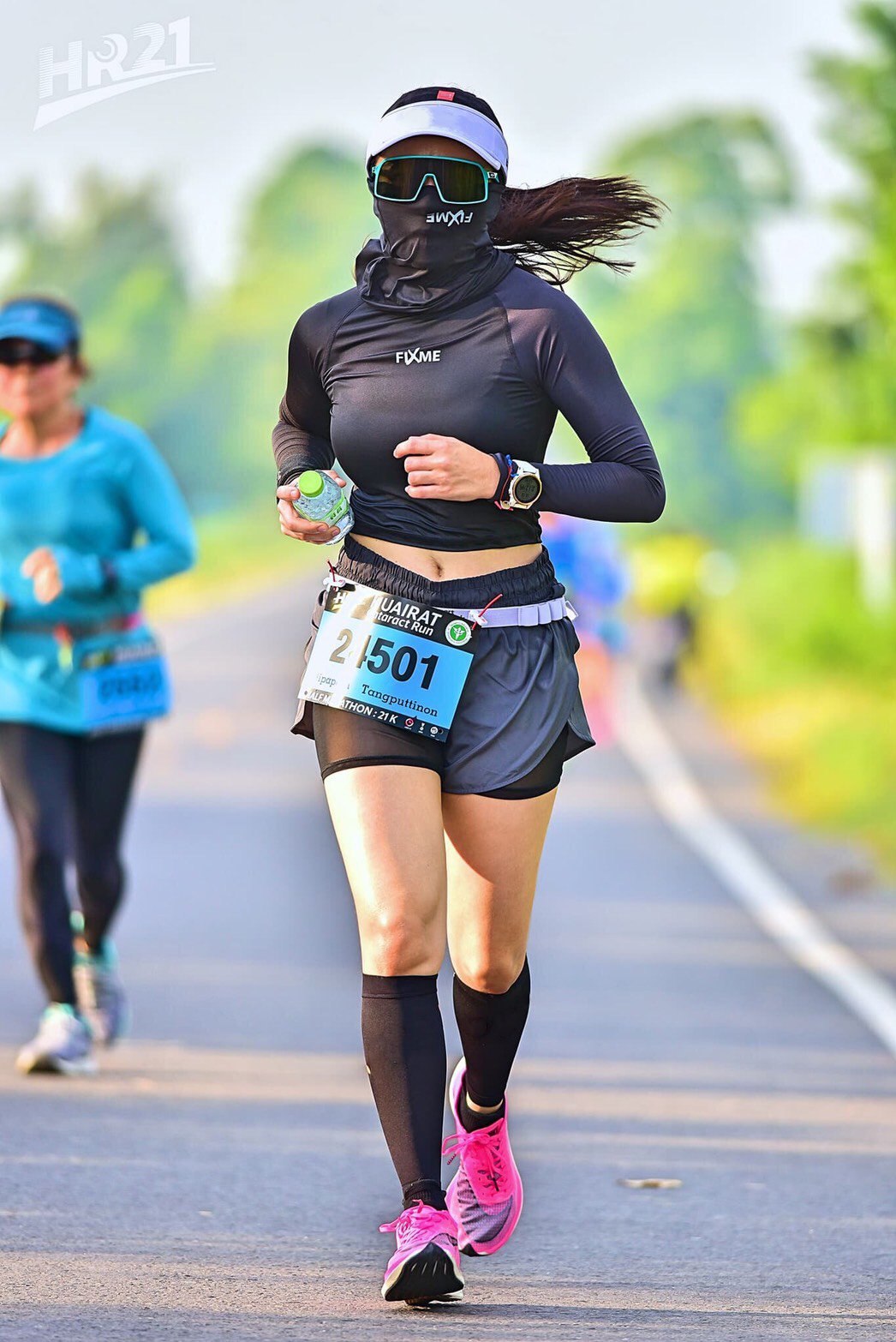 รูปภาพเพิ่มเติมเกี่ยวกับ Top เสื้อวิ่ง เอวลอยผู้หญิง แห้งไวมาก UV99% มาตรฐานUSA Fixmesport