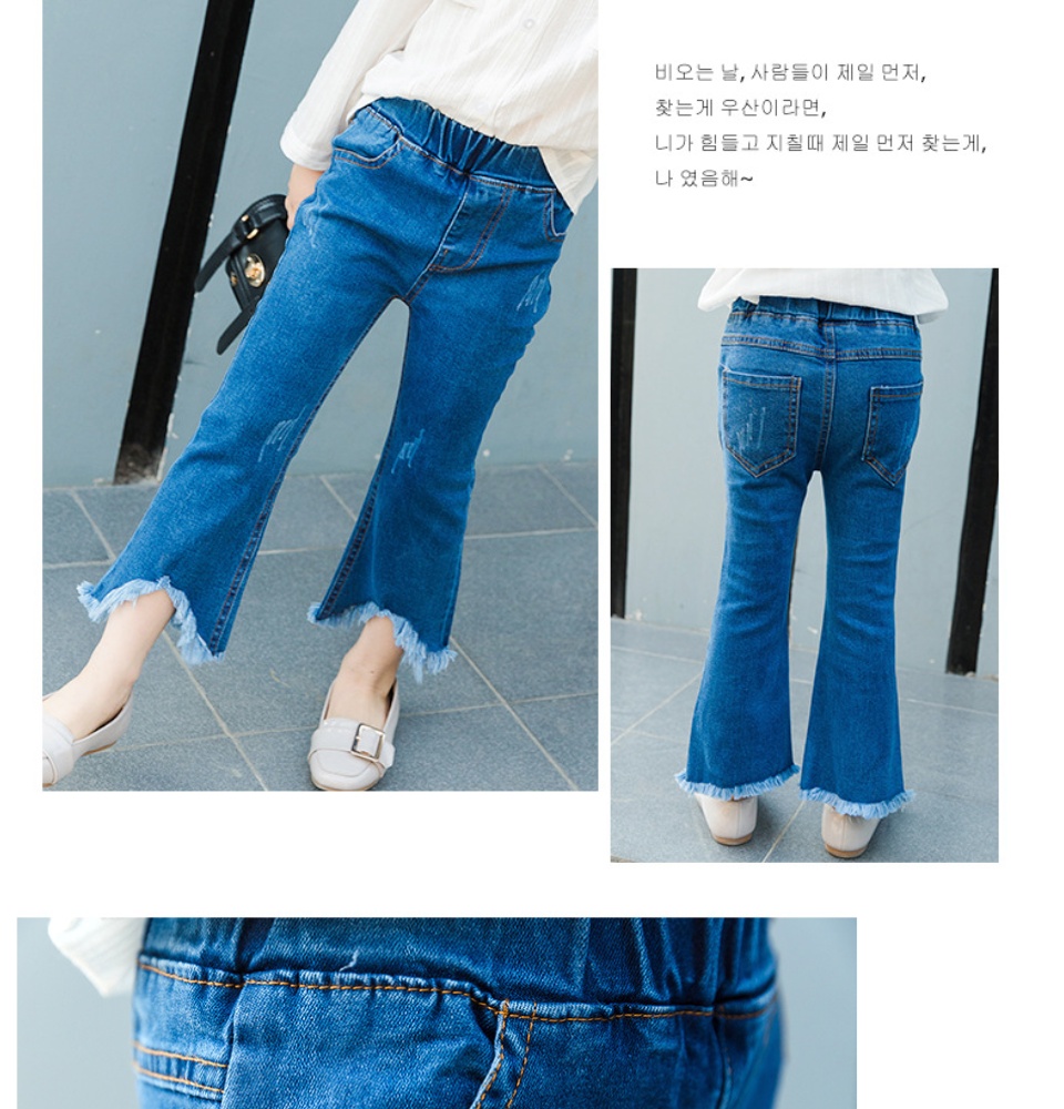 ภาพประกอบของ *New*กางเกงเด็กหญิง กางเกงยีนส์ กางเกงเด็ก กางเกงยีนส์เด็กผู้หญิง แฟชั่นเกาหลี ผ้า cotton ใส่สบาย เอวยางยืด