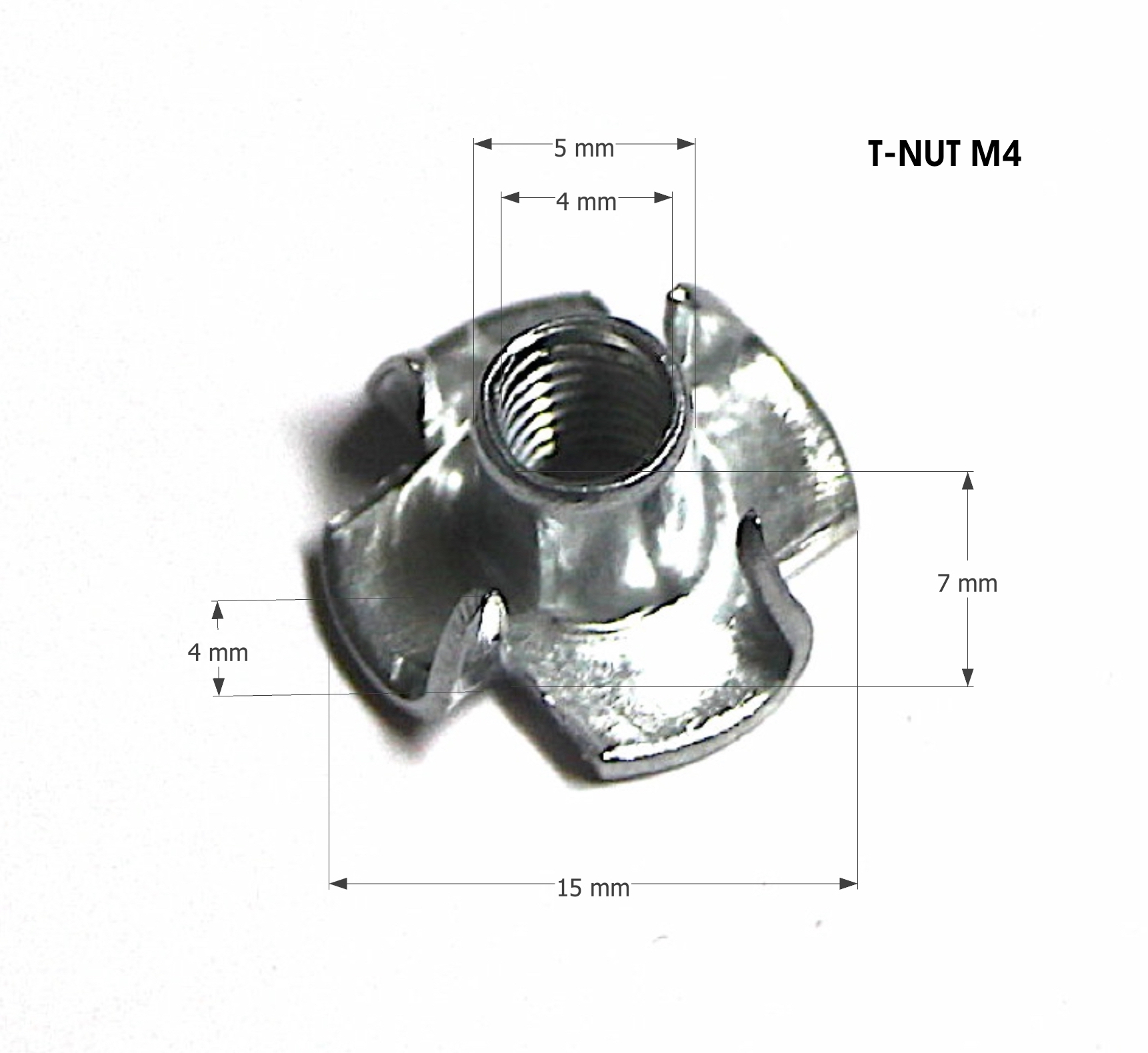 FOUR PRONGED T NUTS M4 M5 M6 M8 M10 TEE NUT