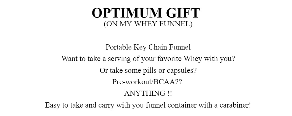 ลองดูภาพสินค้า Optimum New Gift กรวยกรองสำหรับโปรตีน 100% On My Whey Dymatize Standard Key Chain Funnel