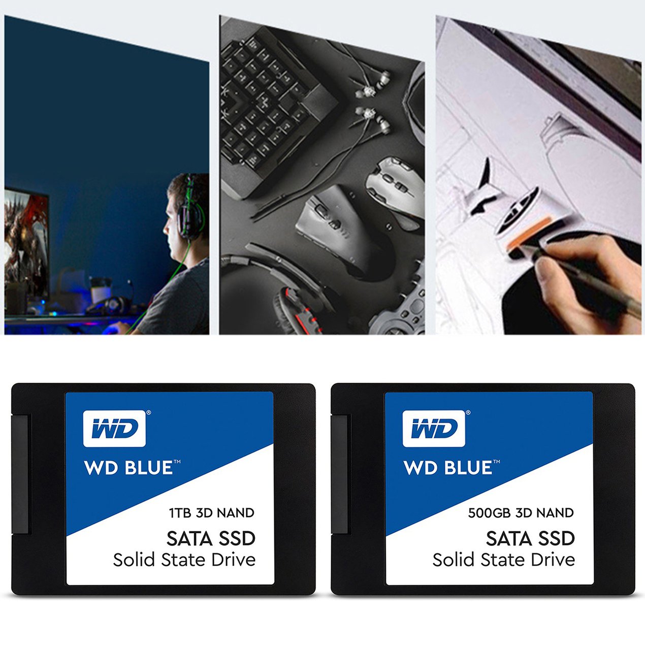 เกี่ยวกับ ขายดี!!!Western Digital 2.5 "SSD 250G 500GB 1T WD Blue SATA III ไดรฟ์ Solid State ภายใน560เมกะไบต์/วินาทีสำหรับเดสก์ท็อปแล็ปท็อป 3 ปี