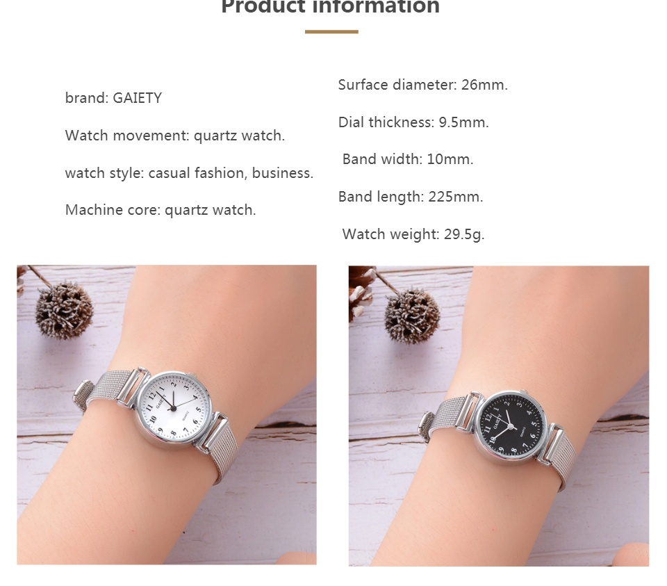 ภาพที่ให้รายละเอียดเกี่ยวกับ นาฬิกาข้อมือสตรีแบบแอนะล็อก,นาฬิกาควอตซ์สายตาข่ายใส่สบาย
