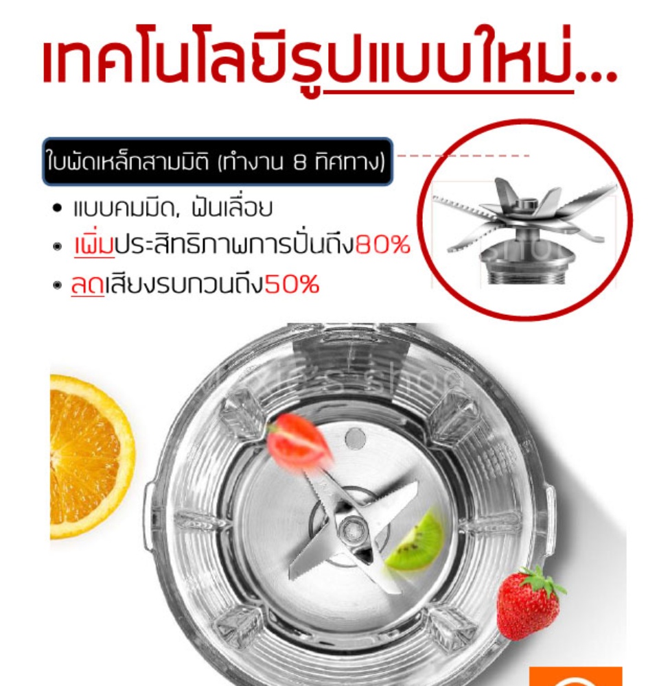 มุมมองเพิ่มเติมของสินค้า 🔥ส่งฟรี🔥 เครื่องปั่นแรงสูง อัจฉริยะ ความจุ 1.75 ลิตร  เครื่องปั่นน้ำผลไม้ เครื่องปั่นผลไม้ เครื่องปั่นผักผลไม้ เครื่องปั่นสมูทตี้ เครื่องปั่นน้ำผลไม้สมูทตี้ เครื่องปั่นอเนกประสงค์ เครื่องปั่นน้ำผลไม้พลังสูง เครื่องปั่น เครื่องปั่นน้ำ