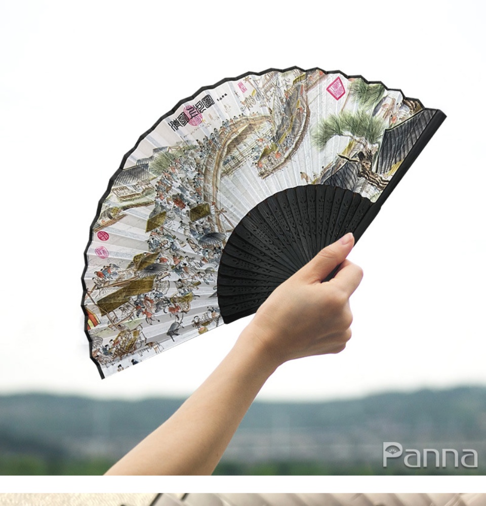 ภาพที่ให้รายละเอียดเกี่ยวกับ Bamboo Flower Fan Molor Vintage Hand Fan 7 Inch Folding Fan Chinese Style Female Cheongsam Props Cloth Gift Decoration Wedding Folding Fan Party Home Hand Folding Fan Drawing Print Fan S Fan