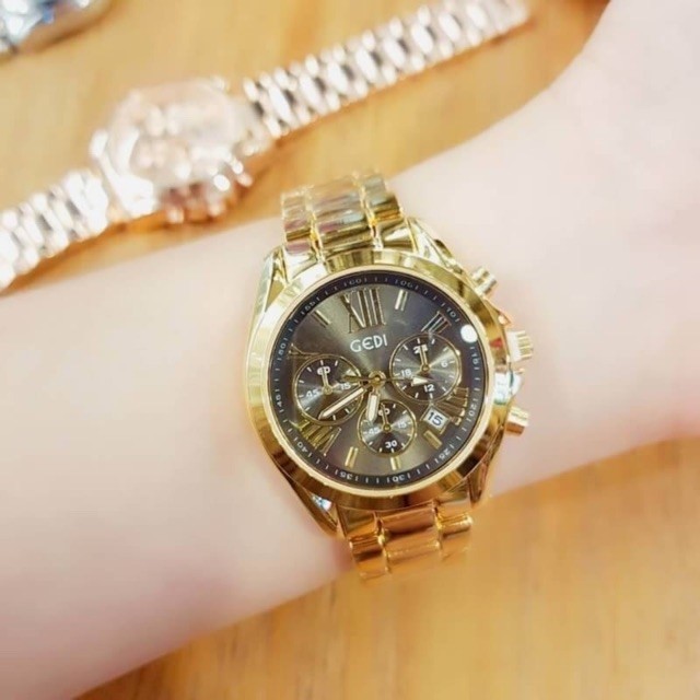 ข้อมูลเกี่ยวกับ Riches Mall RW028 นาฬิกาข้อมือผู้หญิง นาฬิกา GEDI ควอตซ์ นาฬิกาผู้ชาย นาฬิกาข้อมือ นาฬิกาแฟชั่น Watch สายสแตนเลส ของแท้