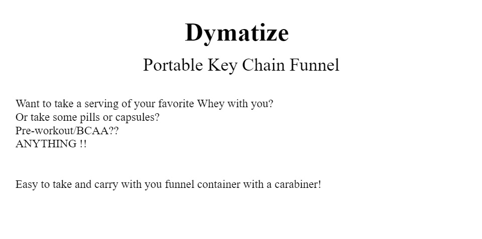 ลองดูภาพสินค้า Optimum New Gift กรวยกรองสำหรับโปรตีน 100% On My Whey Dymatize Standard Key Chain Funnel