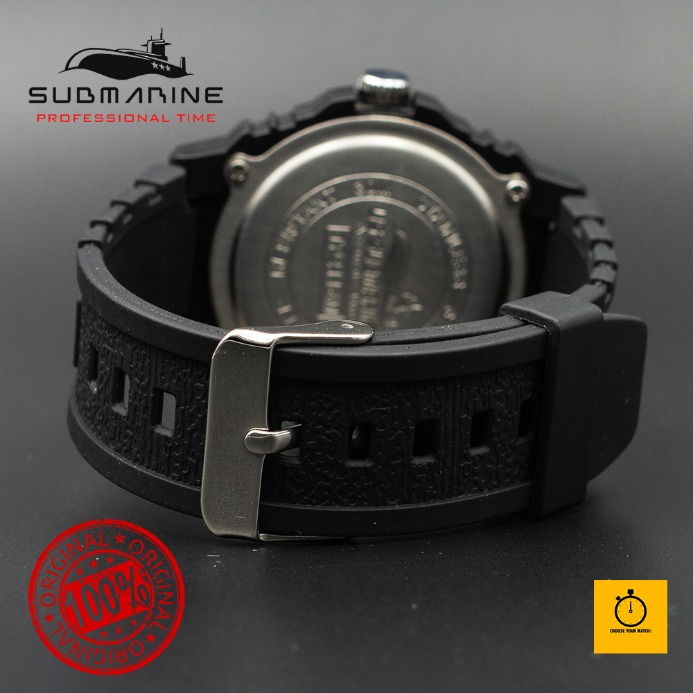 มุมมองเพิ่มเติมของสินค้า (สินค้าแท้ 100%) นาฬิกาข้อมือ US SUBMARINE สายยางสีดำ หน้าปัดตัวเลขคลาสสิค พรายนํ้าได้ กันนํ้า ขนาด 38mm (พร้อมจัดส่งทันที)