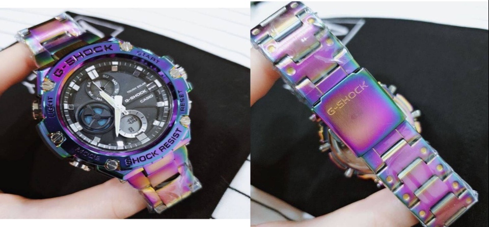 รูปภาพของ นาฬิกา Casio  สายเหล็กสเเตนเลส  สีไทเทเนียม ตั้งเวลาเเถมฟรีกล่องใส่