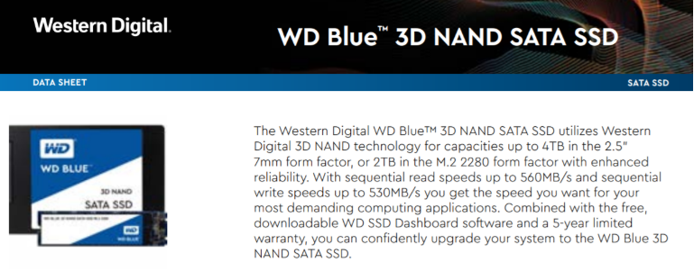 มุมมองเพิ่มเติมของสินค้า Western Digital 1TB WD BLUE SSD Hard Disk SSD 250 GB 500GB 1TB HD 3D NAND 2.5 "SATA III 6กิกะไบต์/วินาทีภายใน Solid State Drive สำหรับ PC Loptop รับประกัน 3 ปี