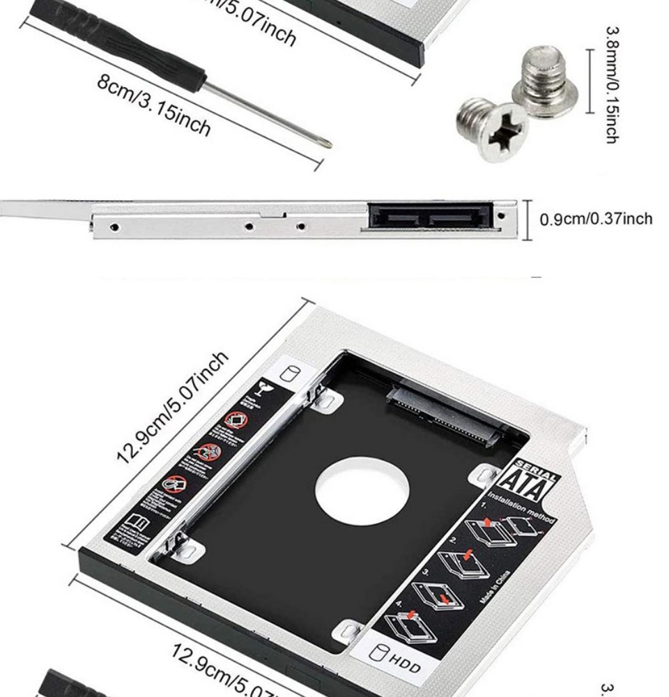 รูปภาพรายละเอียดของ Tray SATA HDD SSD Enclosure Hard Drive Caddy Case 12.7/9.5/9.0mm for Laptop Notebook HDD Candy D38