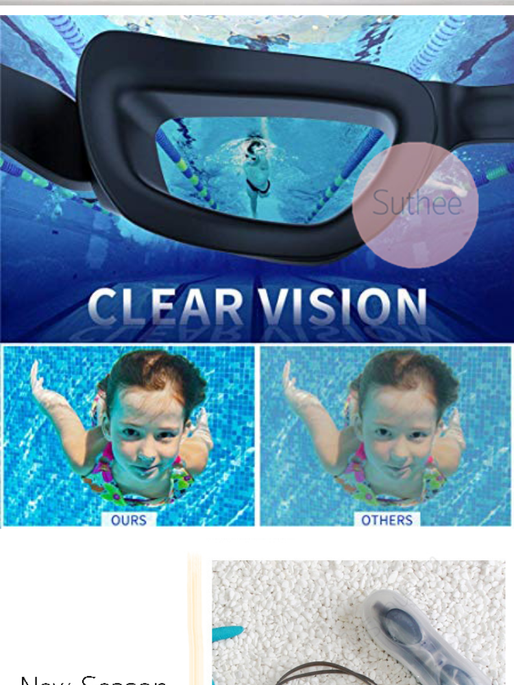 รายละเอียดเพิ่มเติมเกี่ยวกับ แว่นตาว่ายน้ำ แว่นว่ายน้ำ ป้องกันแดด รังสียูวี(UV) หมอก ฝ้า พร้อมกล่อง สำหรับ ผู้ชาย ผู้หญิง เด็ก ปรับไซต์ได้ กีฬาว่ายน้ำ / UV Swimming Goggles for Adult Men Women Youth Kid Child