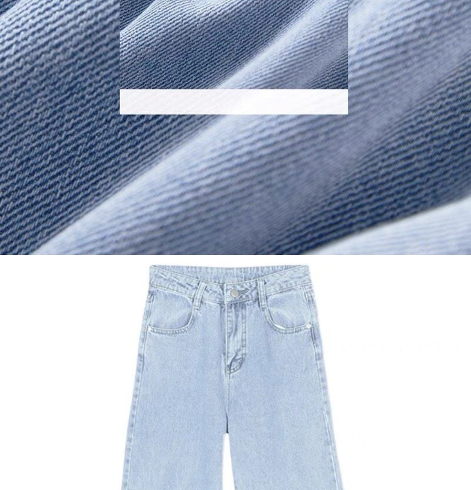 ภาพประกอบของ กางเกงเดนิมเอวสูงขากว้าง Water Ne กางเกง ผู้หญิง JeanGirl ยีนส์สีพื้นเรียบๆ กางเกงยีนส์ทรงหลวม กางเกงยีนส์คุณภาพสูง