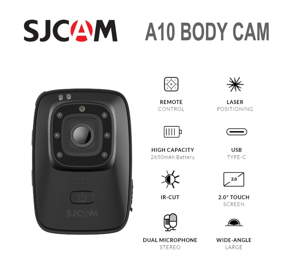 คำอธิบายเพิ่มเติมเกี่ยวกับ SJCAM A10 Portable Body Camera Wearable Infrared Sec Camera IR-Cut Night Vision Laser Positioning Action Camera X-Camera Sport Camera กล้องแอคชั่น กล้องติดหมวก กล้องติดอก กล้องถ่ายภาพ กล้องถ่ายวีดีโอ รับประกัน 1 ปี จากศูนย์