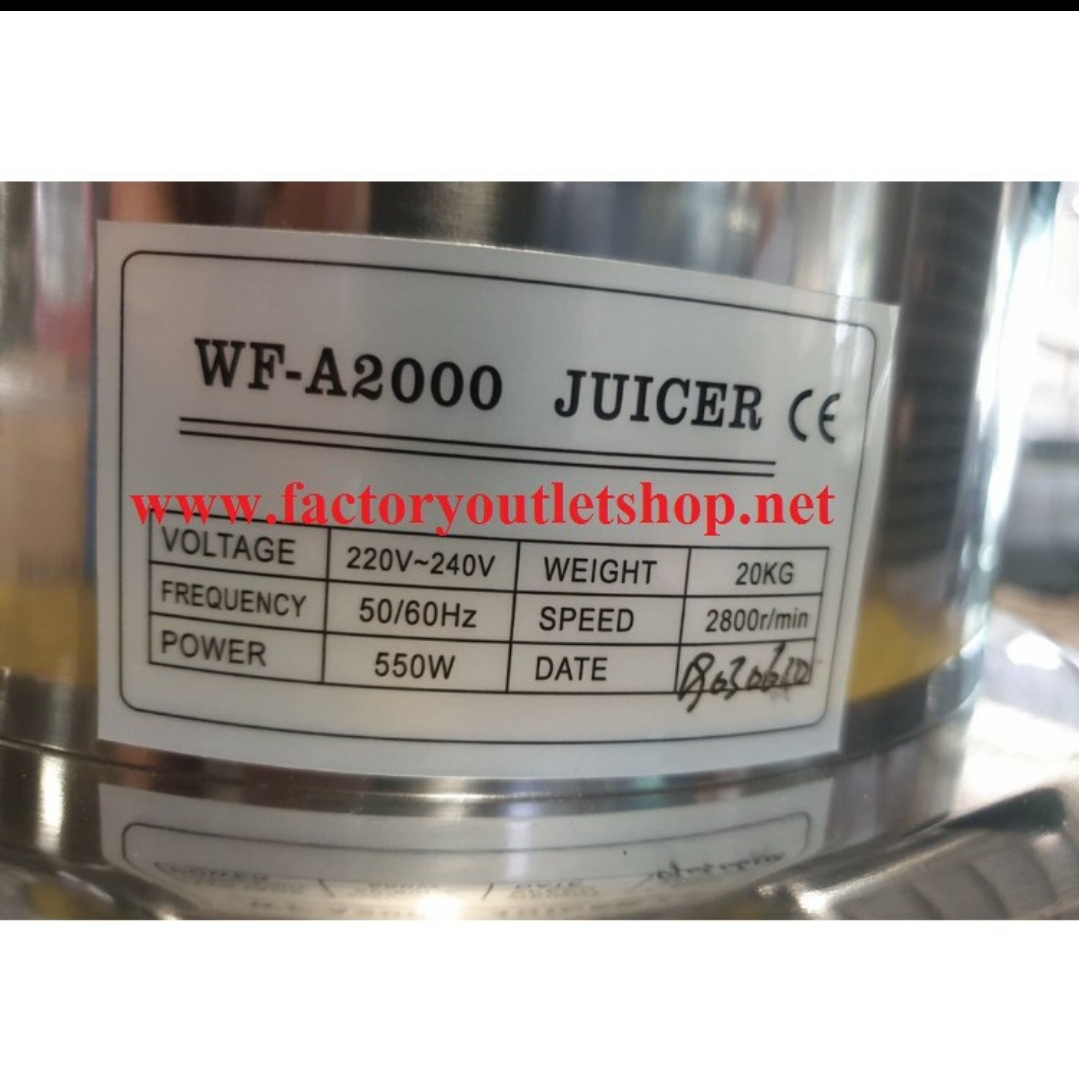 มุมมองเพิ่มเติมเกี่ยวกับ (ผ่อน0%)เครื่องปั่นแยกกาก(ขนาดใหญ่) WF-A2000 กำลังผลิต120Kg/ชม เครื่องคั้นน้ำผลไม้แยกกากสเเตนเลส เชิงพาณิชย์ Juice extractor/Commercial blender (ผ่อน0%10เดือน)