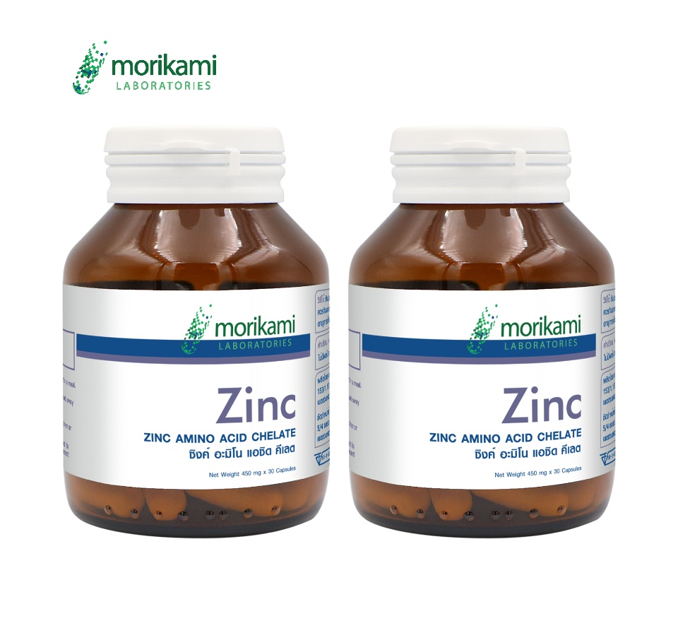 ข้อมูลเพิ่มเติมของ Zinc Morikami Laboratories x 2 ขวด บรรจุขวดละ 30 แคปซูล Premium Grade แร่ธาตุสังกะสี Zinc ซิงค์ โมริคามิ ลาบอราทอรีส์