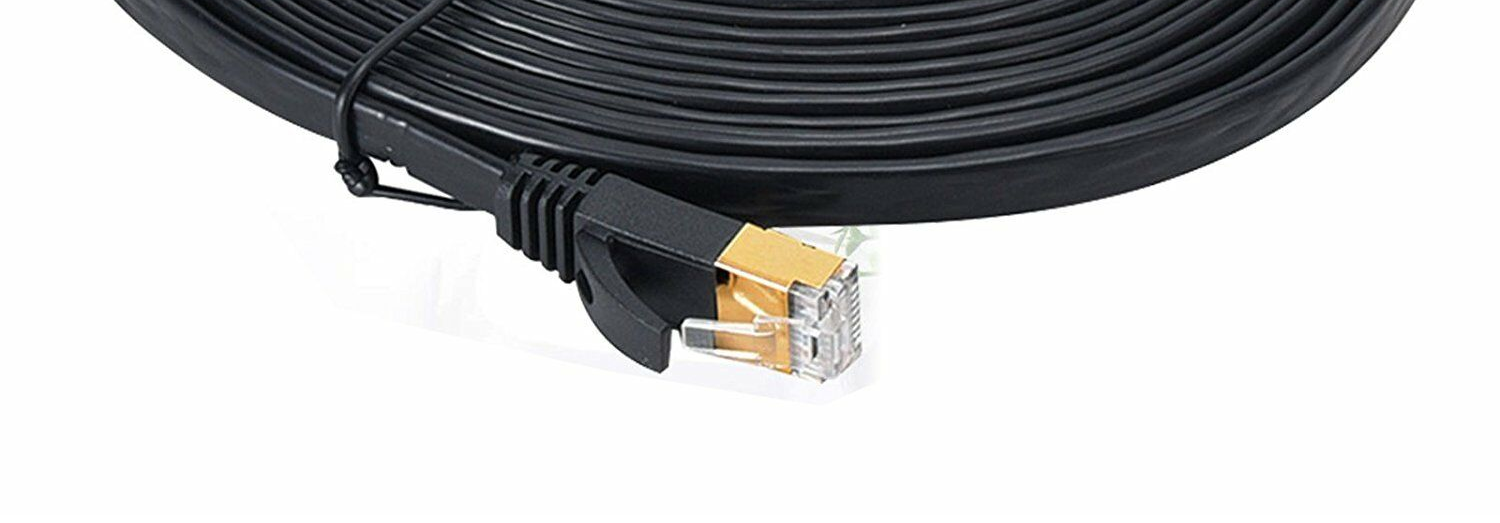 ข้อมูลเกี่ยวกับ สายแลน CAT7 แบบแบน ยาว 2m 5m 10m 15m 20m 30m CAT 7 Ethernet Cable RJ45 cat 7 cable rj 45 Network Cable lan Patch Cord For Router Laptop XBox PC