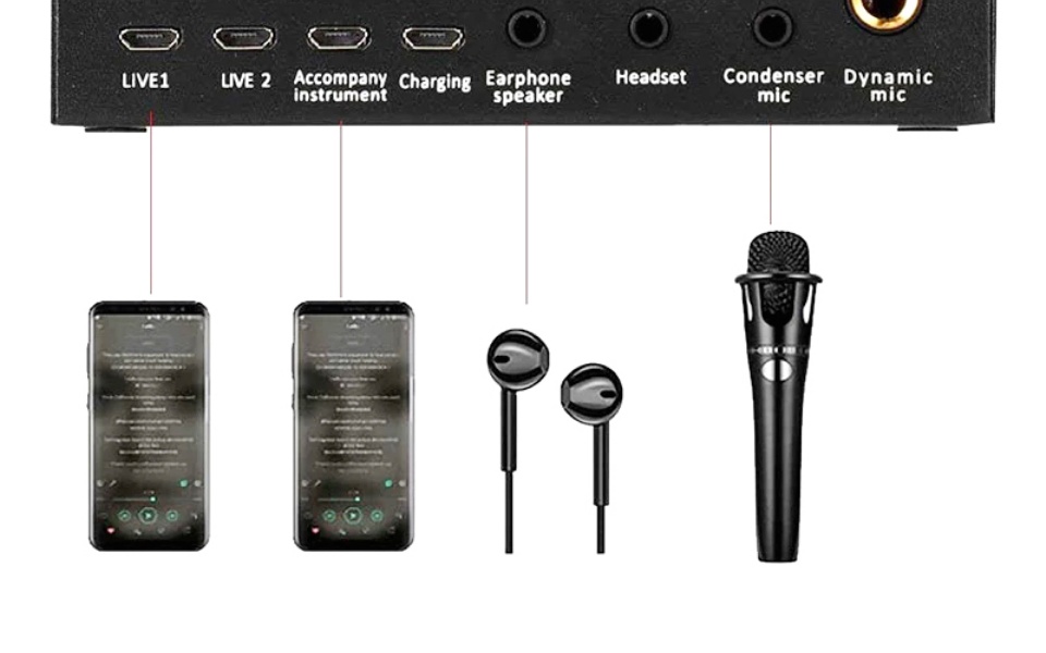 ภาพที่ให้รายละเอียดเกี่ยวกับ V8 Audio Live Sound Card for Phone Computer USB Headset Microphone Webcast(Bluetooth)มินิเอฟเฟคไมค์D70
