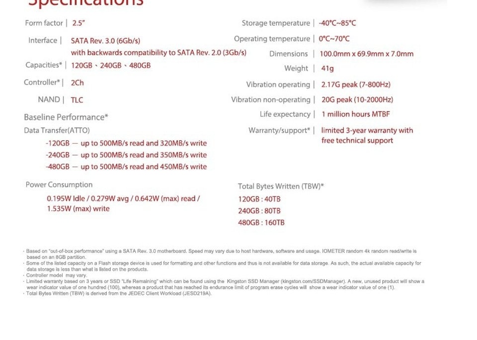 ภาพประกอบของ Kingston SSD Kingston A400 120GB 2.5  SATA3 (SA400S37/120G)
