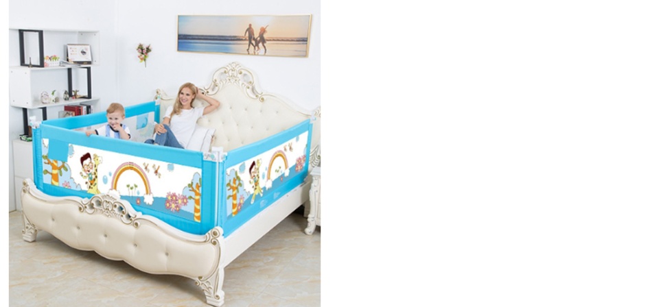 มุมมองเพิ่มเติมเกี่ยวกับ ที่กั้นเตียงกันไรฝุ่น ที่กั้นเด็กตกจากเตียง แบบรูดผ้ากั้นลงได้ สะดวกขึ้นลงเตียง ยาว 180 cm.