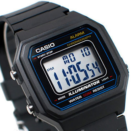 ลองดูภาพสินค้า Casio Digital นาฬิกาข้อมือผู้ชาย/ผู้หญิง สายเรซิน รุ่น W-217H, W-217HM ของแท้ ประกัน CMG