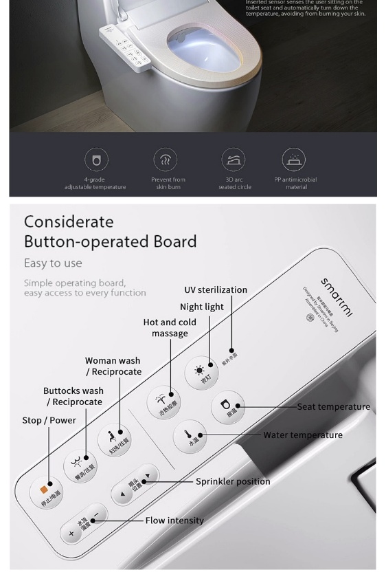 SMART TOILET SEAT (ฝาชักโครกอัตโนมัติ) XIAOMI SMARTMI SMART TOILET SEAT