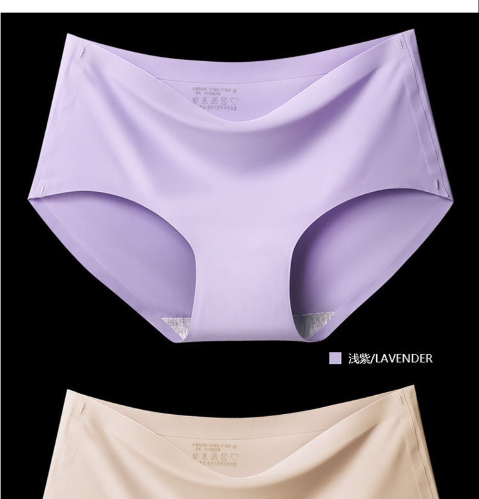 มุมมองเพิ่มเติมของสินค้า SOM LADY กางเกงใน กางเกงในผู้หญิง กางเกงในไร้ขอบ ไร้รอยต่อ กางเกงในผ้าไหม กางเกงในสีพื้น A04