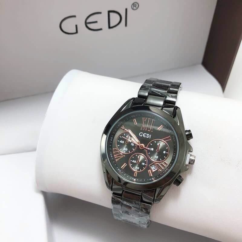 ข้อมูลเกี่ยวกับ Riches Mall RW028 นาฬิกาข้อมือผู้หญิง นาฬิกา GEDI ควอตซ์ นาฬิกาผู้ชาย นาฬิกาข้อมือ นาฬิกาแฟชั่น Watch สายสแตนเลส ของแท้