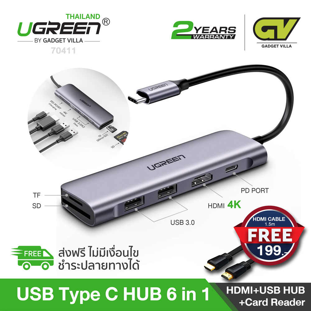 8in1 Type C Hub Multiport Adapter 4K HDMI USB 3.0 Micro SD//TF Card Giga Ethernet