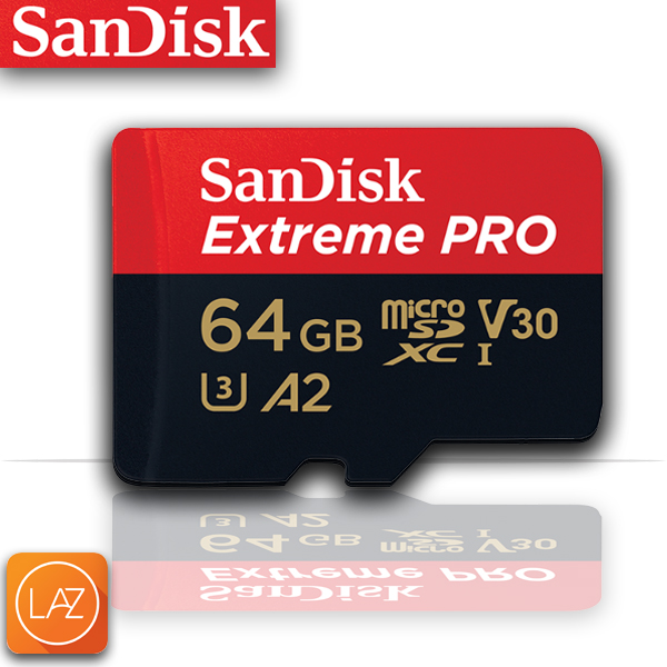 รูปภาพเพิ่มเติมของ SanDisk Extreme PRO microSDXC Card UHS-I V30 A2 64GB Up to 170/90MB/s read/write speed (SDSQXCY_064G_GN6MA) ประกัน Synnex แบบ Lifetime สำหรับ แท็บเล็ต โทรศัพท์ มือถือ กล้องถ่ายภาพ กล้องแอคชั่น Action Camera SJCAM Gopro 7 รองรับ 4K 60fps (สีแดง ดำ)