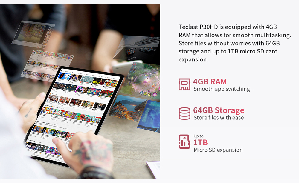 รูปภาพของ Teclast P30HD ใส่ซิมได้ รองรับ4G หน้าจอ10.1" Full HD แอนดรอยด์11 แรม4GB รอม64GB แถมฟรี!! อะแดปเตอร์ และสายชาร์จ