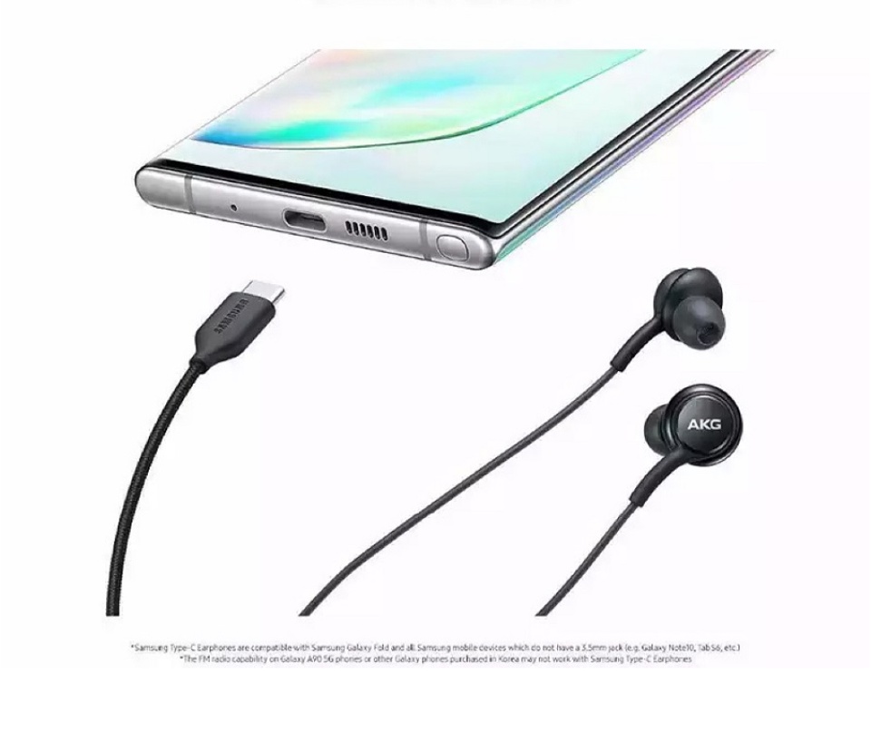 มุมมองเพิ่มเติมของสินค้า หูฟังสำหรับ Samsung AKG Note 10 หูฟังแท้ หูฟังแบบเสียบหู In-Ear Headphone ช่องเสียบแบบType-C รับประกัน1ปี BY THEAODIGITAL